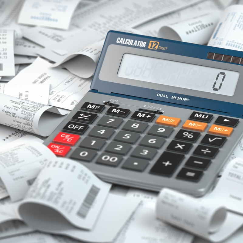 accounting office team calculator tax